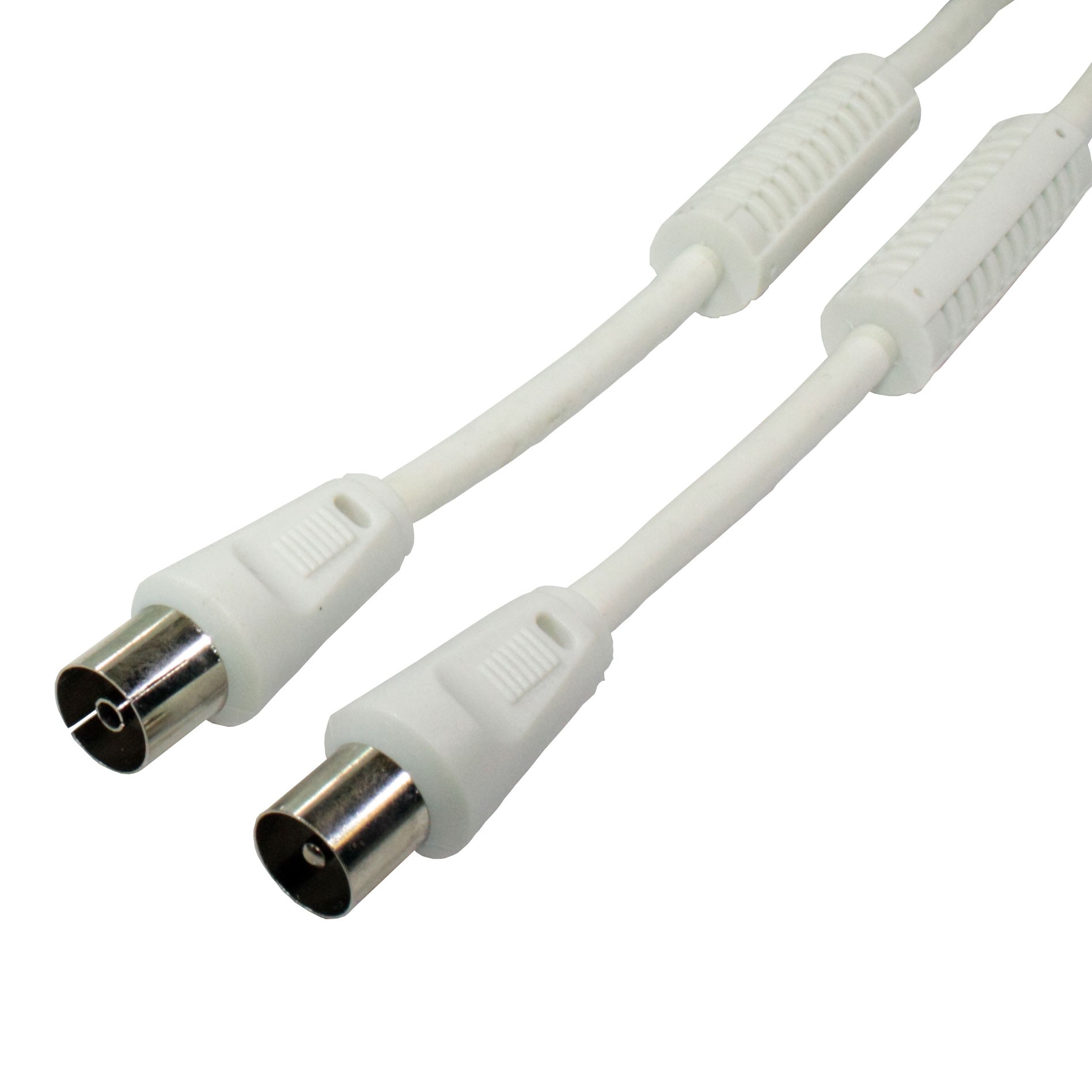 Dcu Cable Antena TV DCU Macho-Hembra 2 Filtros BLANCO 1,5m - Conexión de Alta Calidad
