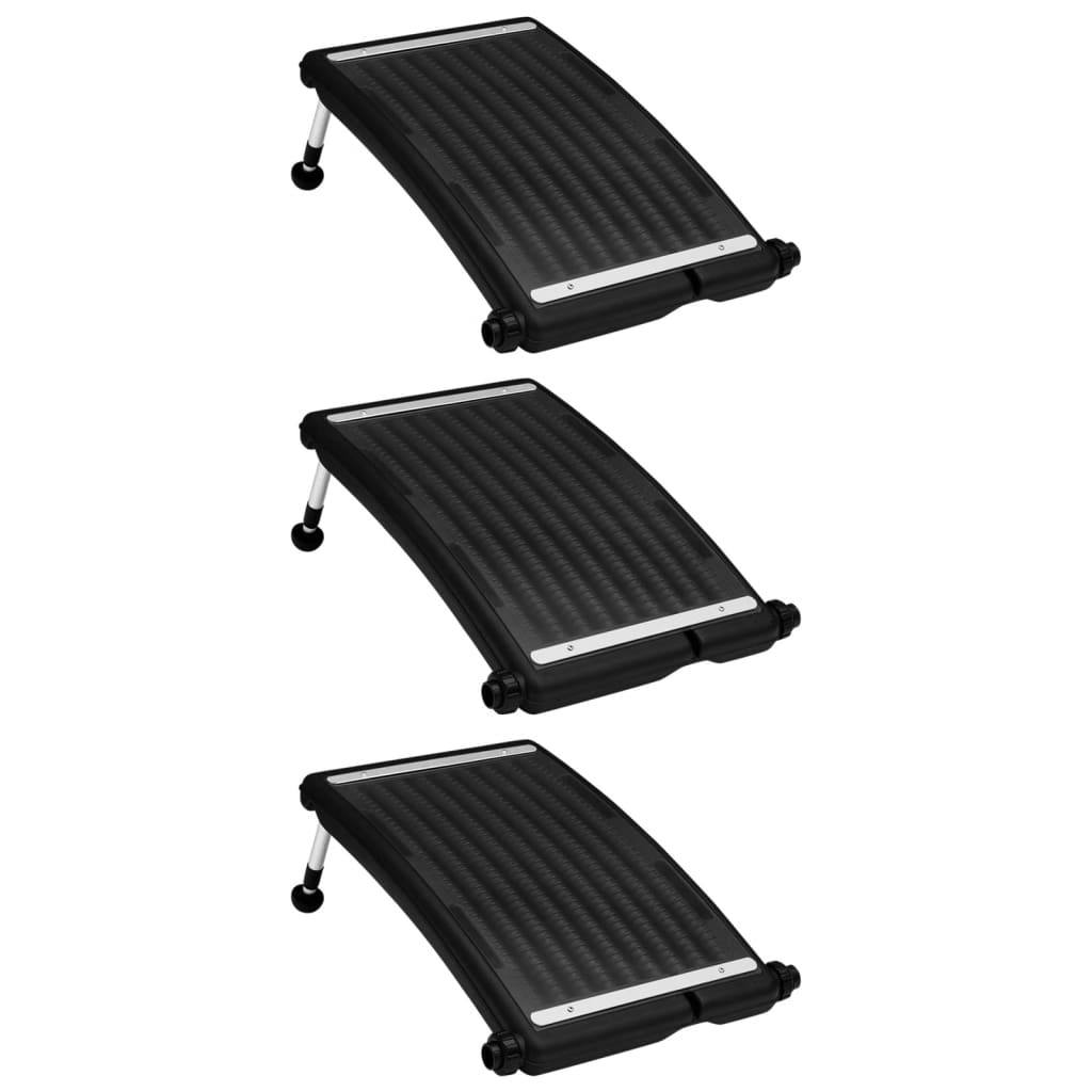 vidaXL Paneles Calefactores Solares de Piscina Curvos (3 unidades) Agua Calentador Sol Dimensiones 72.5 x 46 cm, 110 x 65 cm