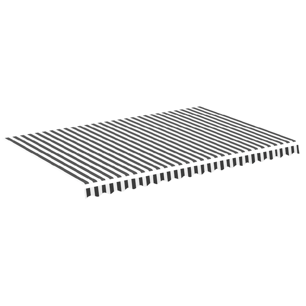 vidaXL TELA DE REPUESTO PARA TOLDO GRIS ANTRACITA Y BLANCO 4,5X3 M