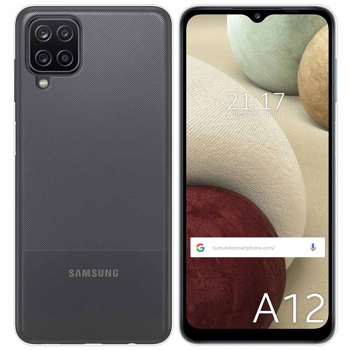 Tumundosmartphone Funda Silicona Gel TPU Transparente para Samsung Galaxy A12 / M12