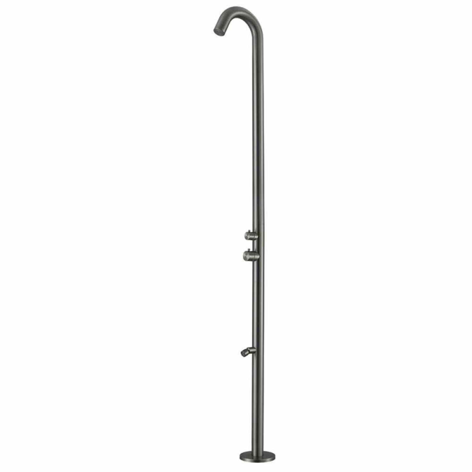 SINED Ducha Exterior Acero Inox Náutico AISI 316L Color Canna de Fucile Diámetro 6 cm 229 cm Agua Caliente y Fría Sistema Cbox anclaje seguro Desviador y Lavapies DOCCIAQUARTUCANNAFUCILE