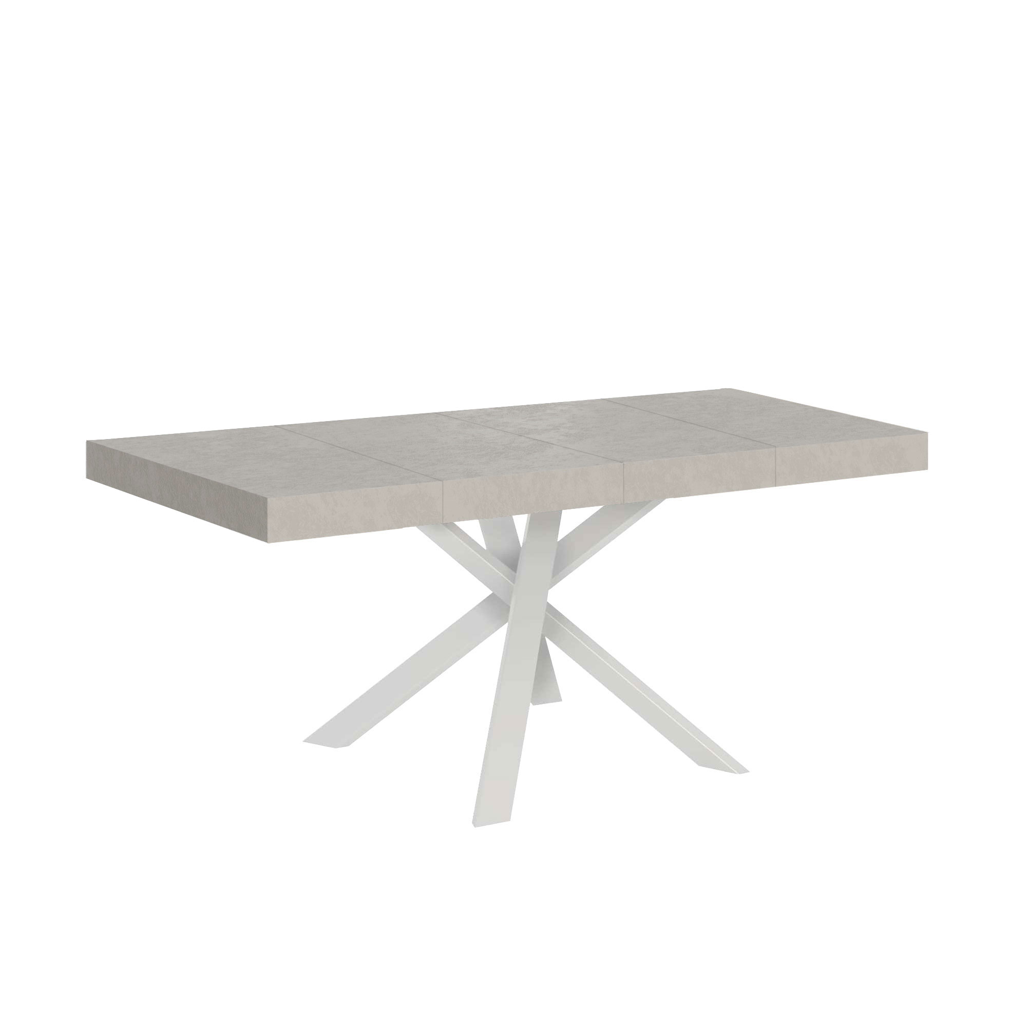 Mesa extensible Clerk Premium Cashmere 90/194x90 cm con patas blancas - Itamoby