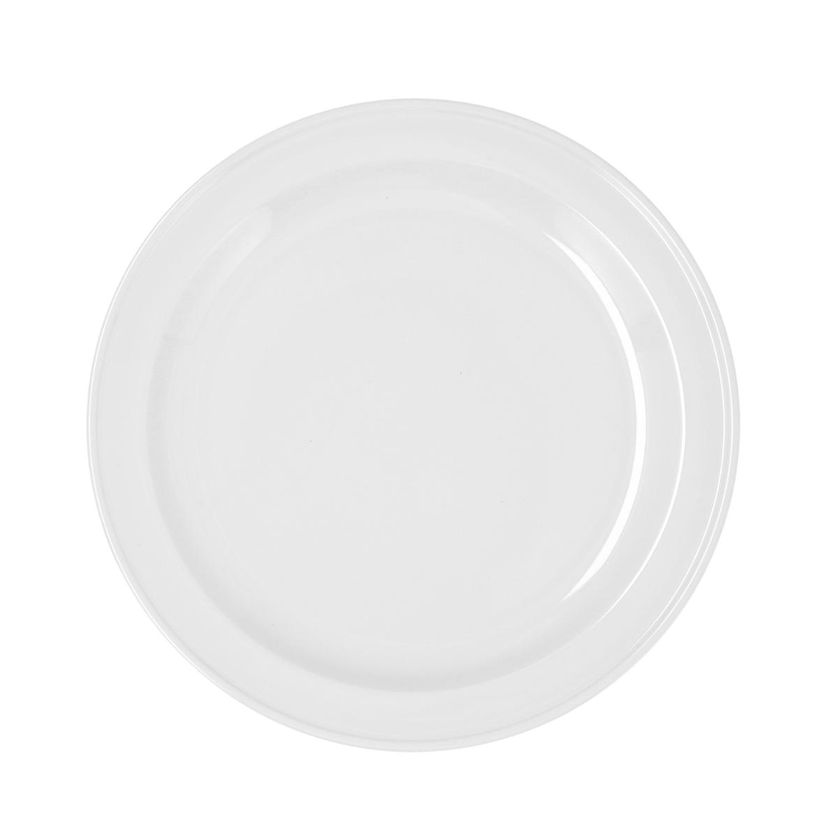 BIDASOA GLACIAL ALA ESTRCH Plato Llano Porcelana 26CM Blanco Brillo Acabado profesional de alta resistencia Apilable