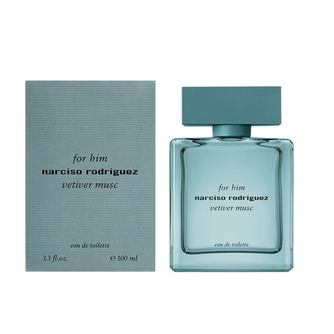 Narciso Rodriguez For Him Vetiver Musc Eau de Toilette 100 Ml. - Colonia para hombre. Fragancia elemental y aromática que celebra lo esencial.