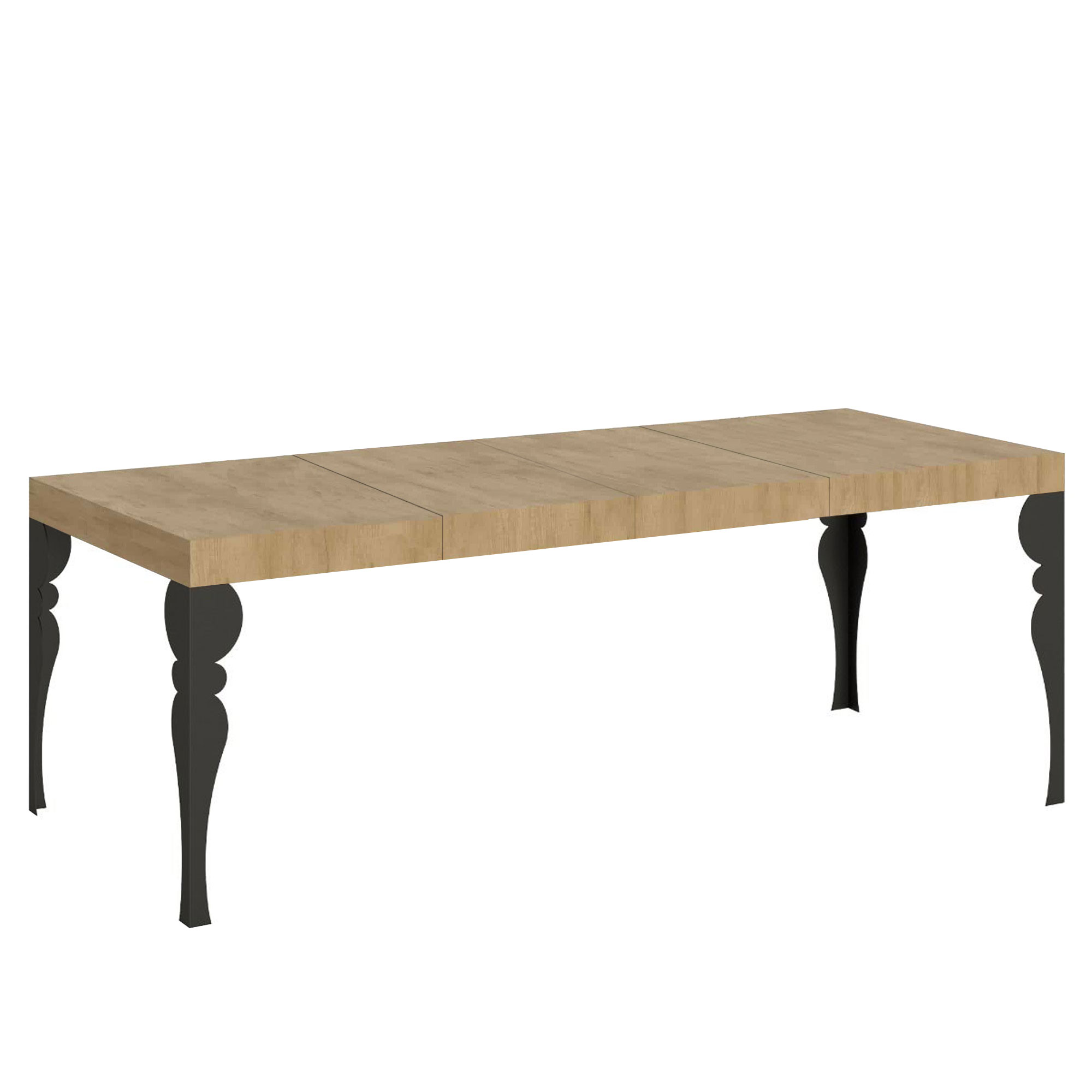 Mesa extensible 90x160/264 cm Paxon Premium Roble Nature Estructura Antracita - Itamoby