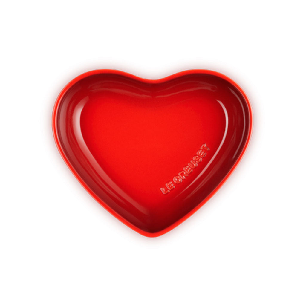 Plato Hondo en Forma de Corazón de Cerámica Esmaltada - Le Creuset, Ideal para Horno, Microondas y Congelador, 18,5 x 20 cm