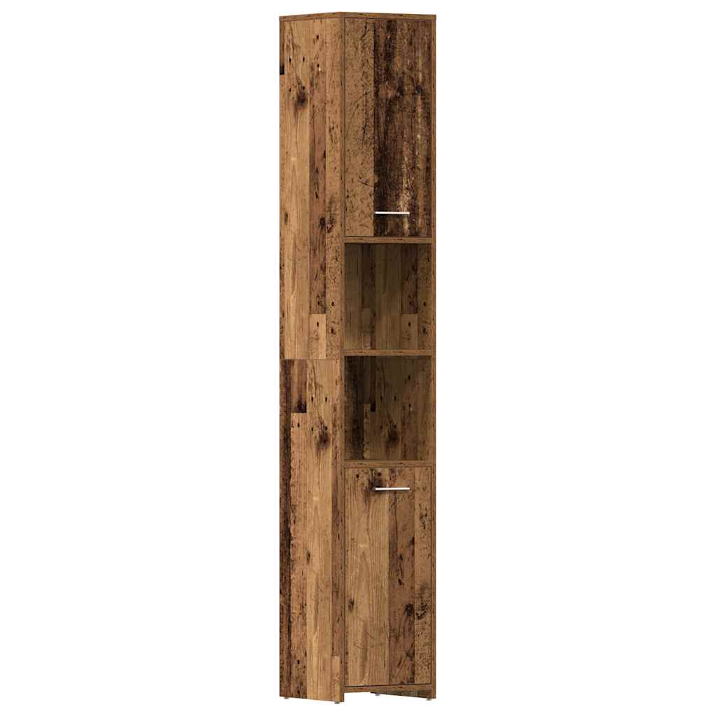 vidaXL Armario de baño madera de ingeniería envejecida 30x30x183,5 cm