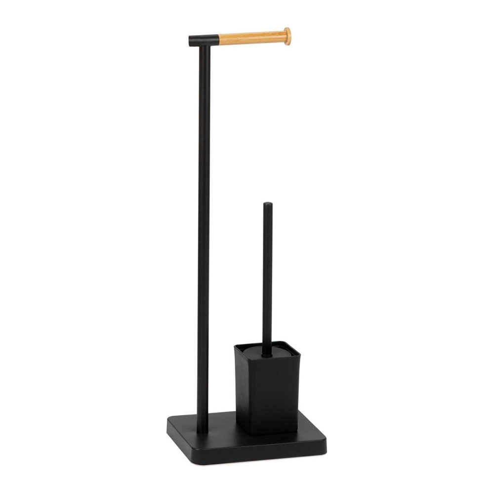 Andrea House Portarrollos + Escobilla de Metal Negro BA72129
