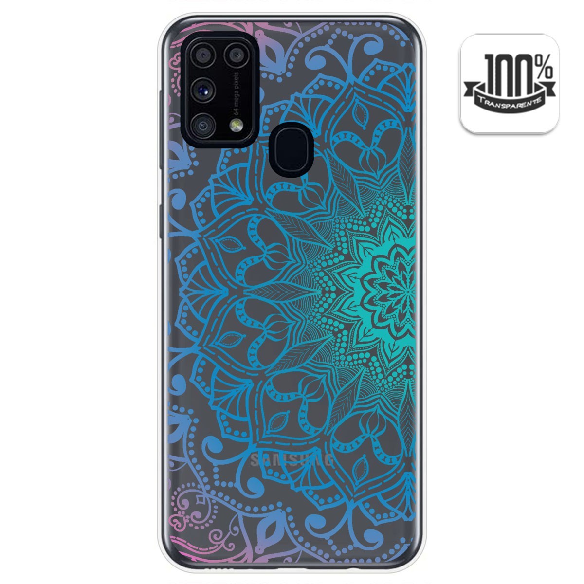 Tumundosmartphone Funda Gel Transparente para Samsung Galaxy M31 diseño Mandala Dibujos