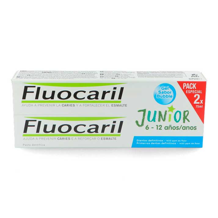 Fluocaril Junior Gel Bubble 2x75 Ml para una Protección Dental óptima