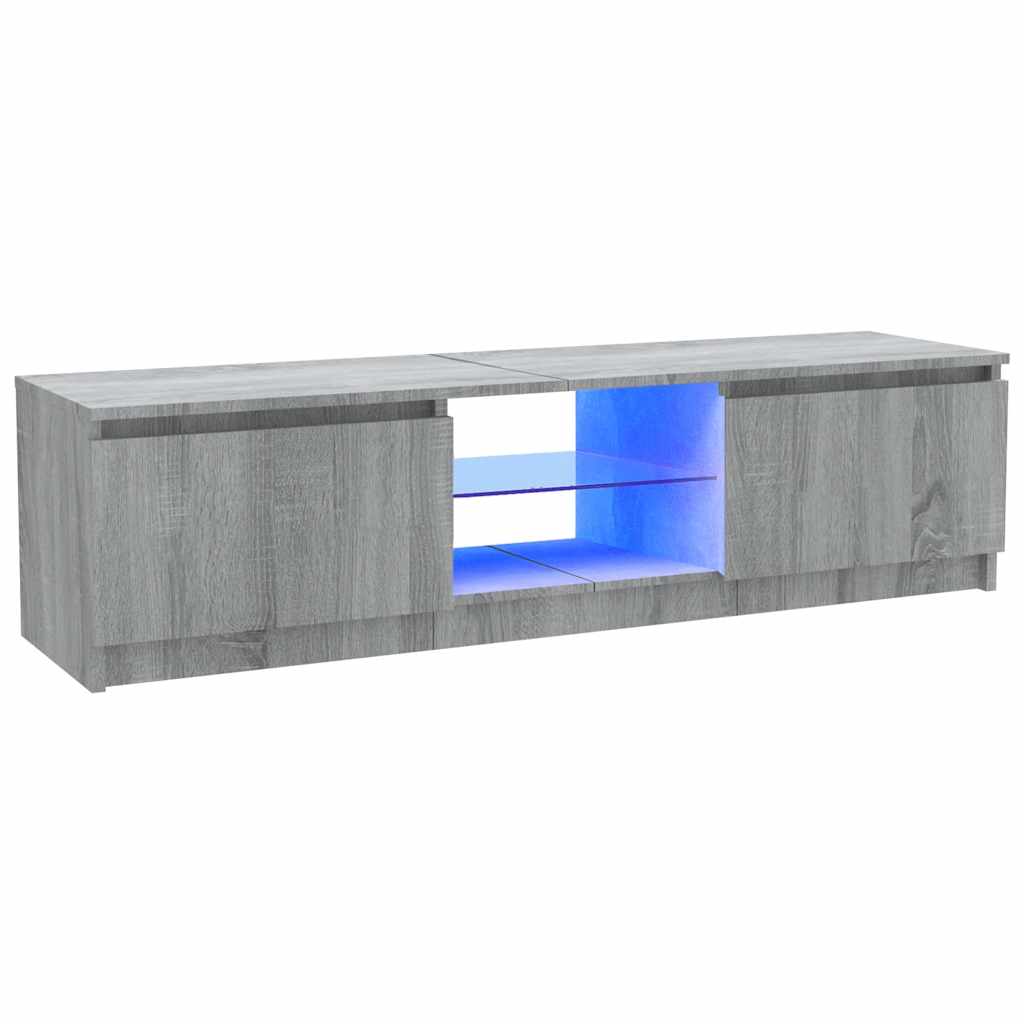 vidaXL Mueble de TV con luces LED gris Sonoma 120x30x36 cm