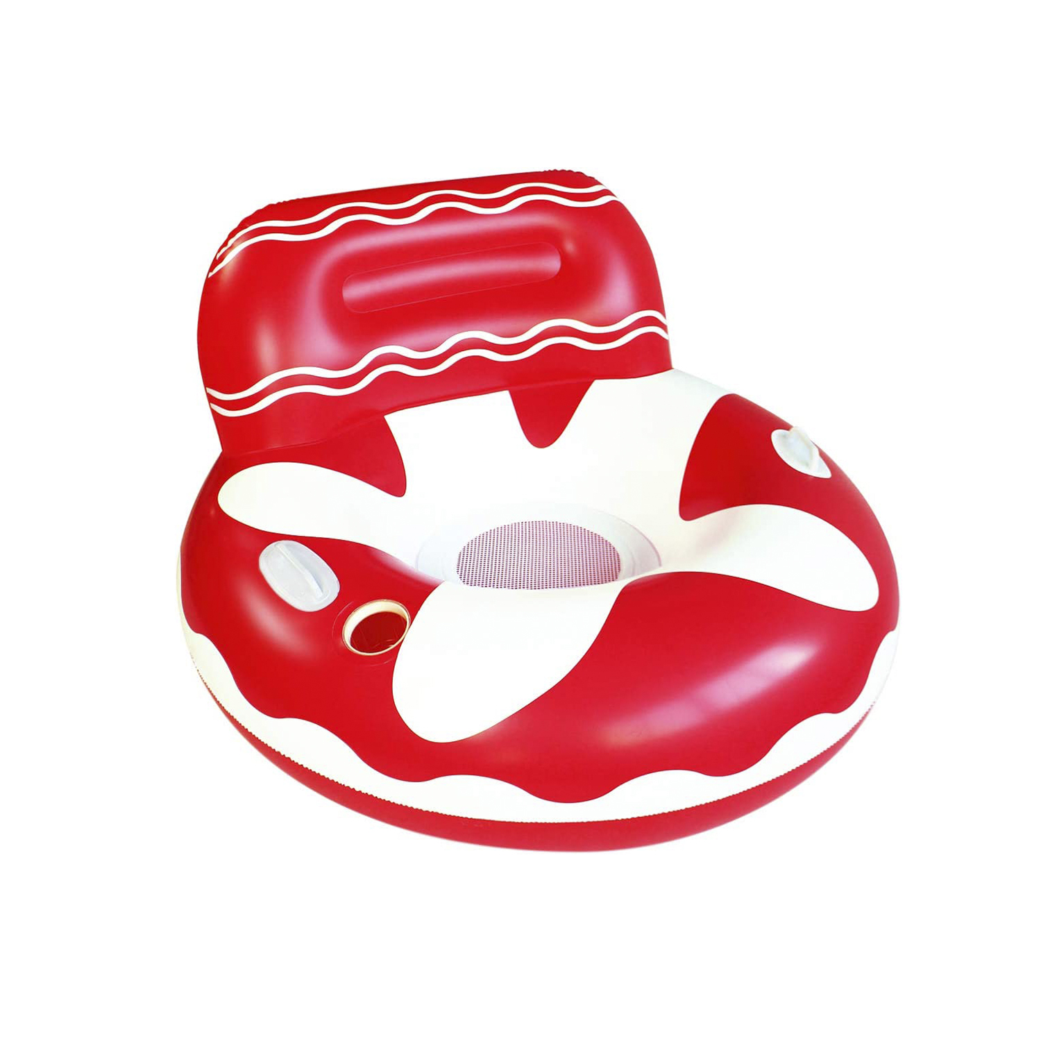 DAM. Sillón hinchable con asas, porta bebidas y reposacabezas. 105cm 105x105x70 cm.