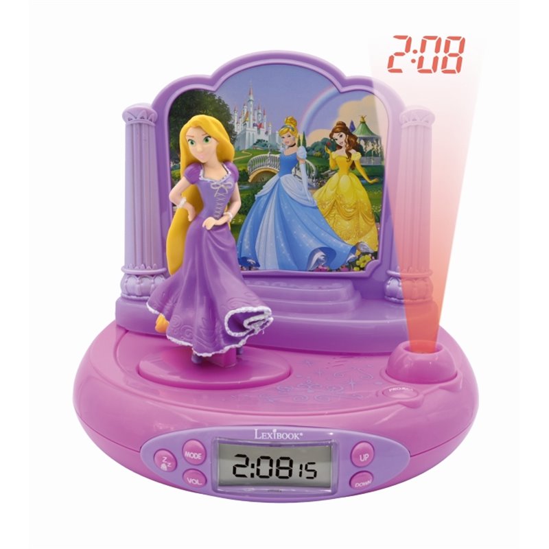 Disney - Despertador Proyector de Rapunzel de Disney Princesas en 3D y con sonidos mágicos