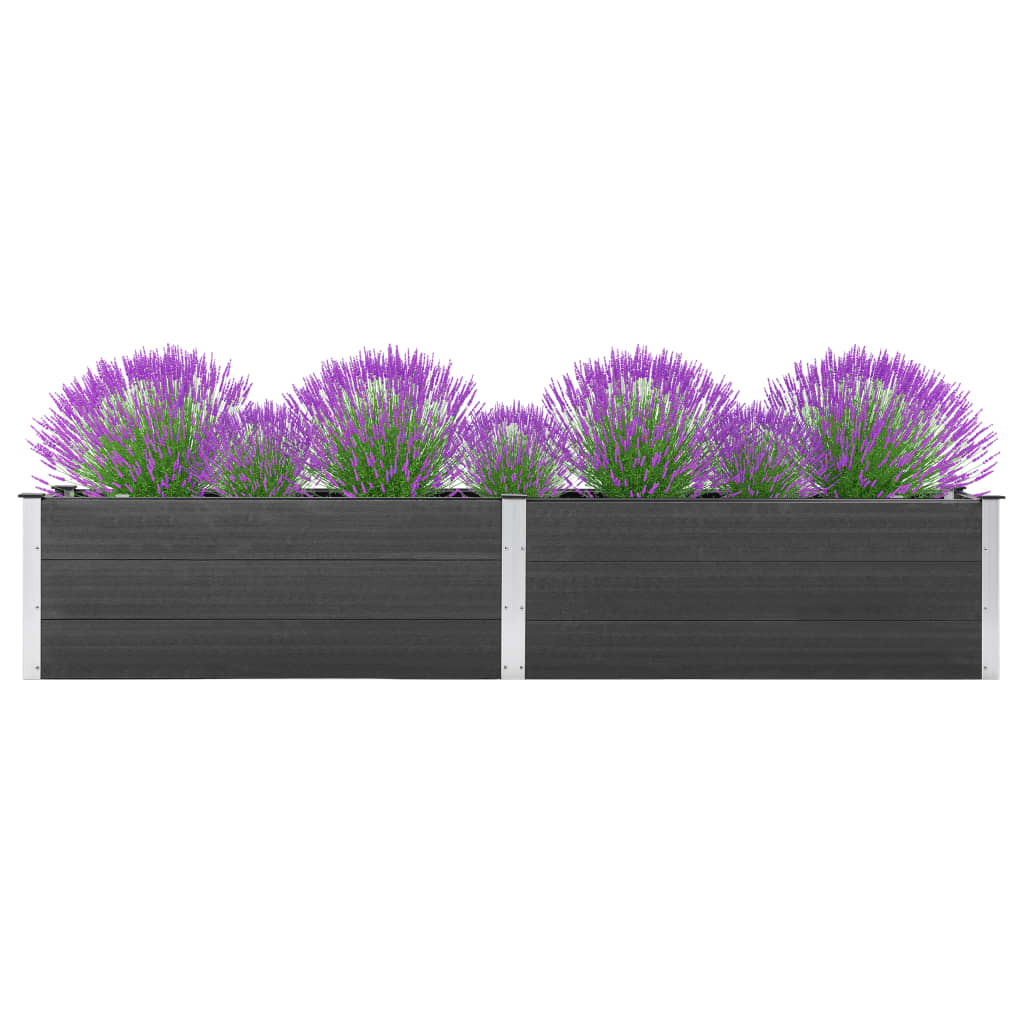 vidaXL Arriate de jardín WPC gris  Dimensiones 200 x 50 x 54 cm,  200 x 50 x 91 cm,  200 x 100 x 54 cm y mas