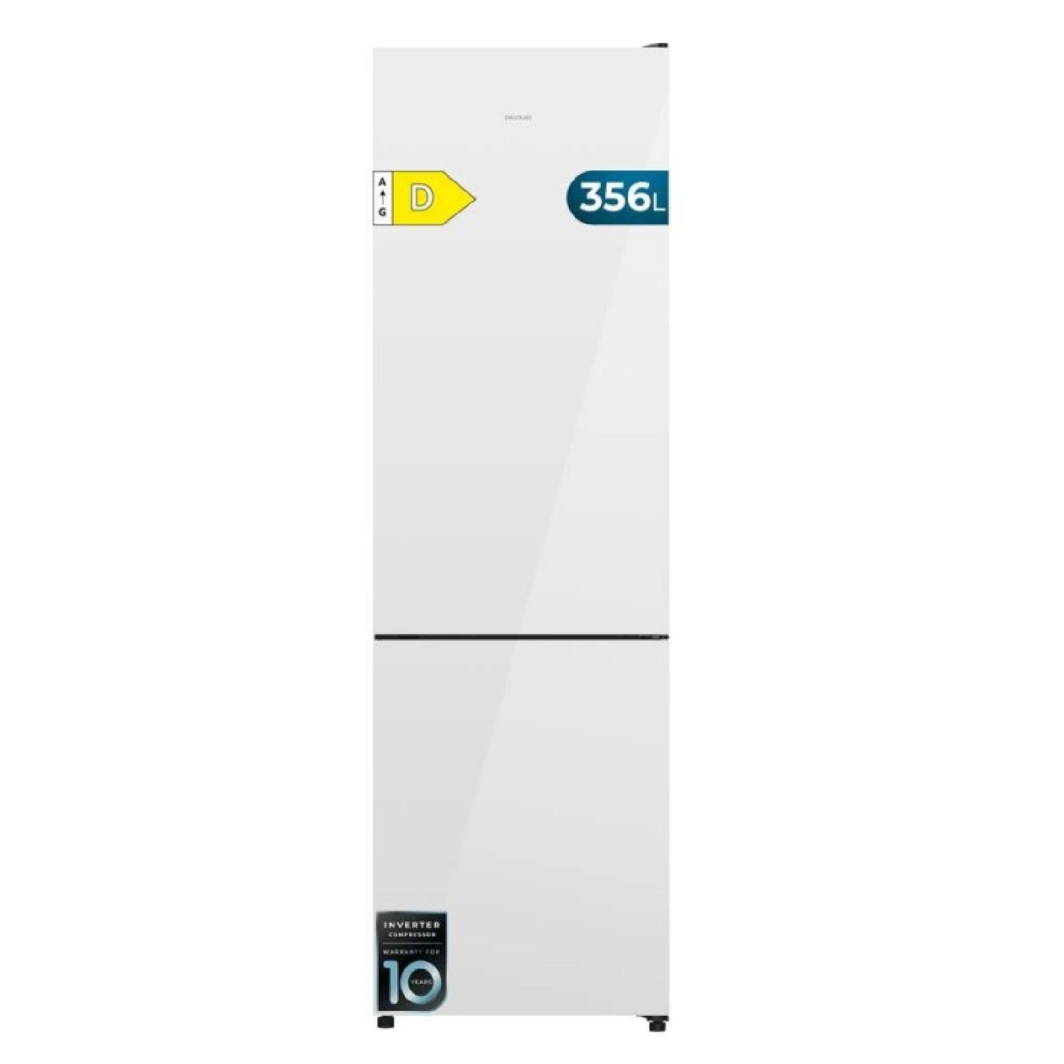 Cecotec Frigorífico Combi 356L Total NoFrost Bolero CoolMarket Combi 356i White Glass D. Alto 200cm, Ancho 59,5cm