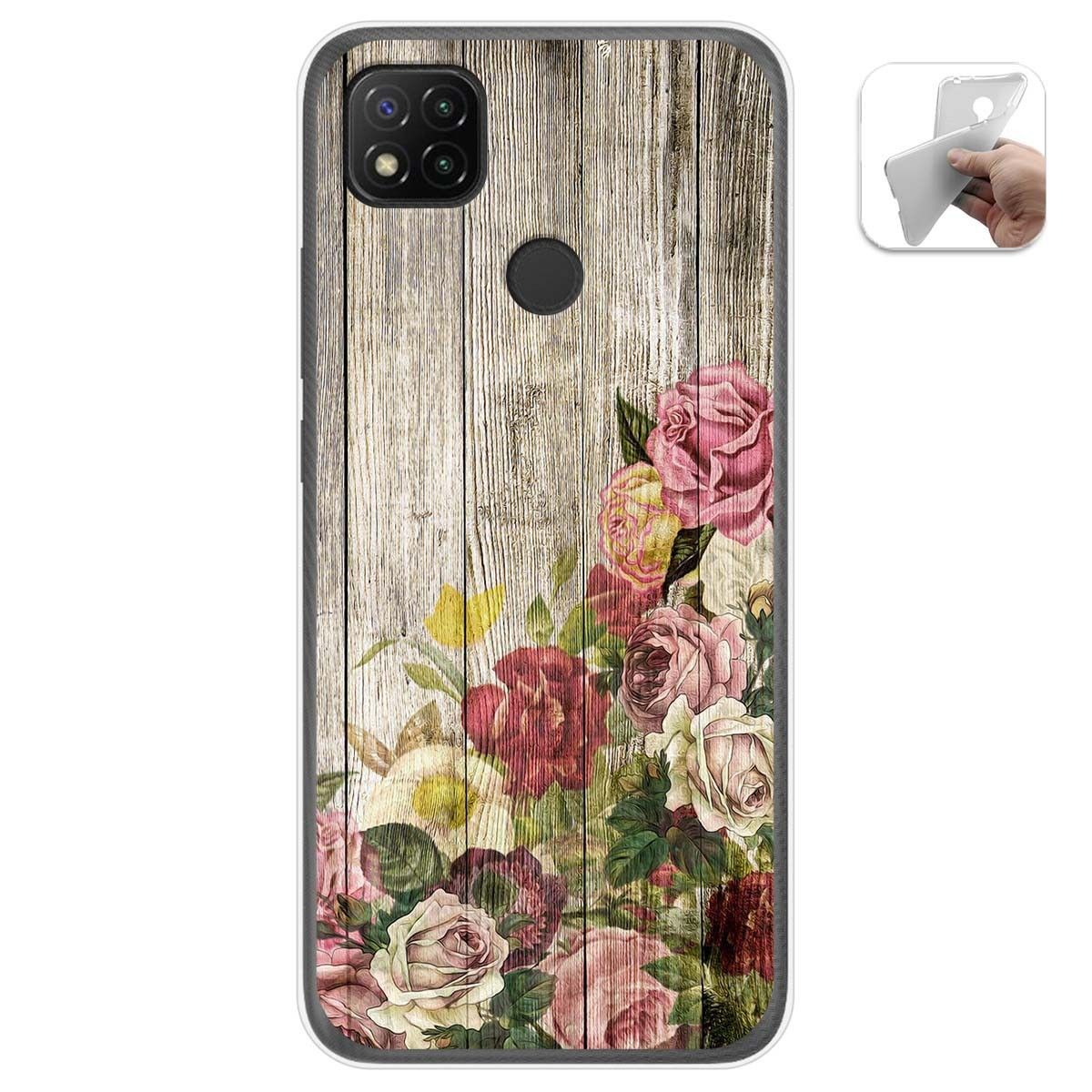 Tumundosmartphone Funda Gel Tpu para Xiaomi Redmi 9C diseño Madera 08 Dibujos