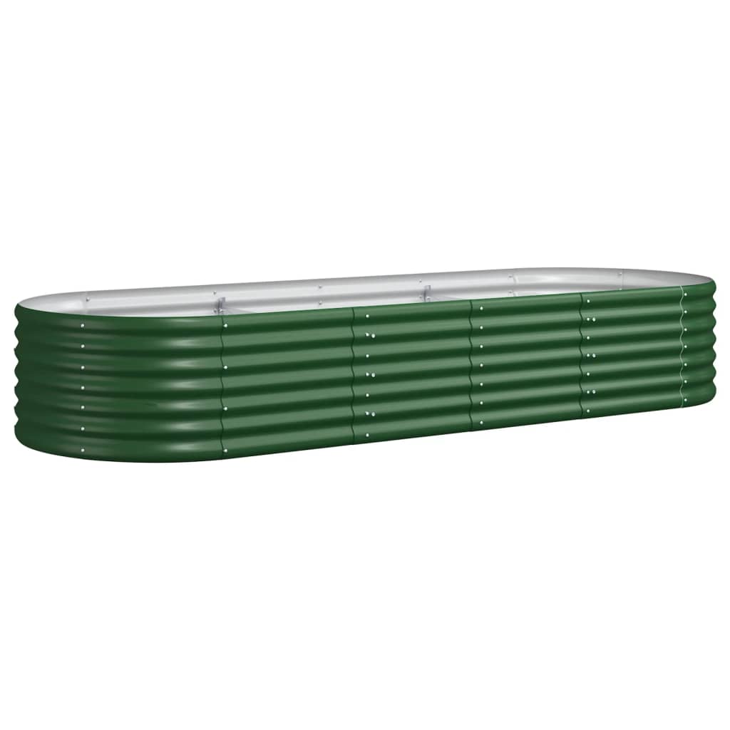 vidaXL Jardinera arriate acero recubrimiento polvo 224x80x36 cm Color Verde,  Gris,  Marrón y mas