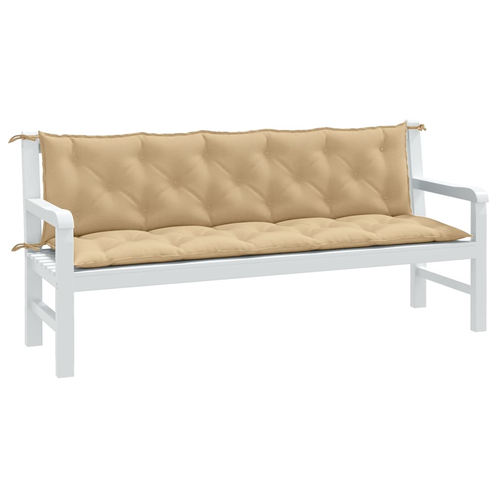 vidaXL Cojines para banco jardín 2 uds tela beige melange 180x50x7 cm en color beige mezcla/gris oscuro mezcla/gris claro mezcla y más | acolchados duraderos para sofás de jardín terraza exterior