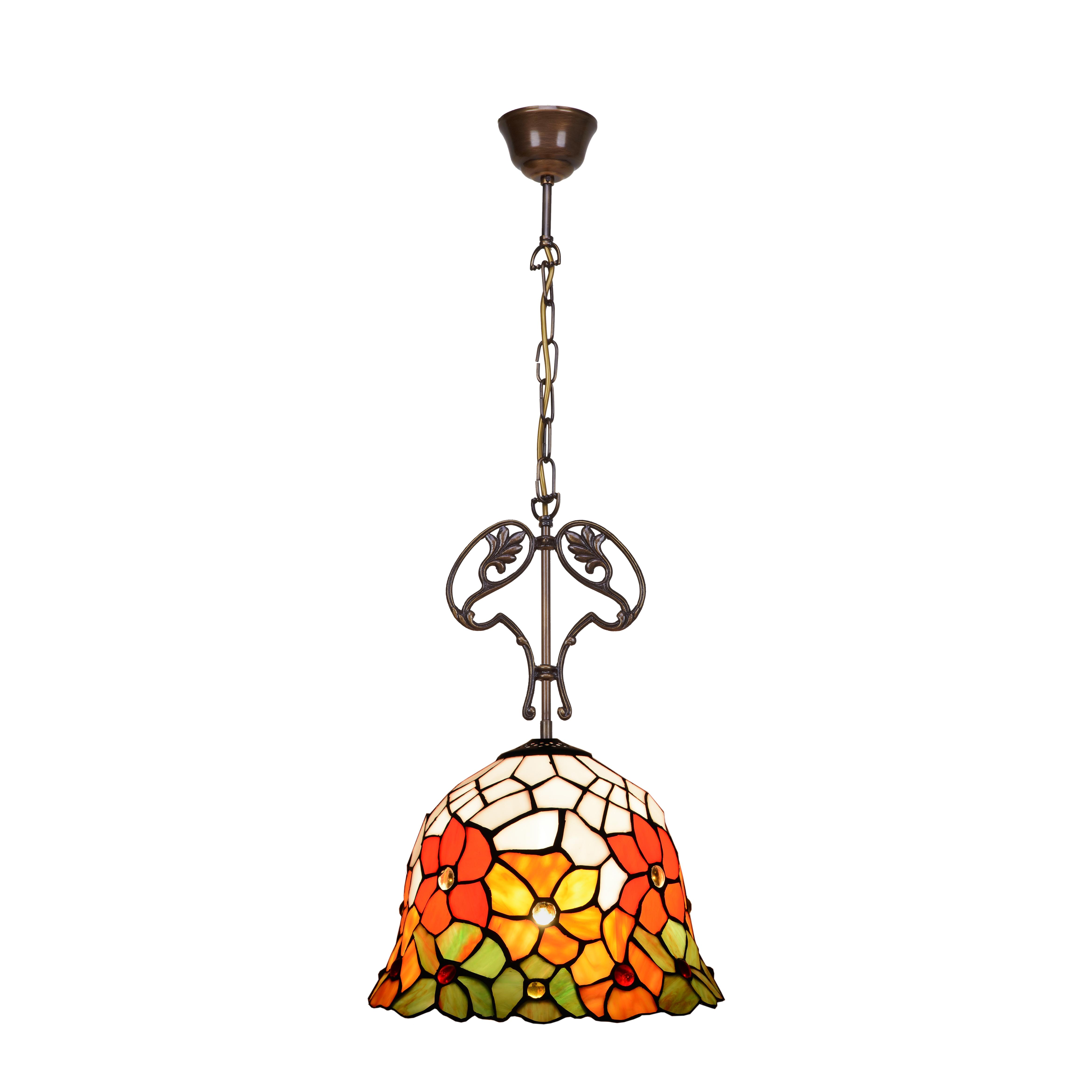 Colgante de techo con cadena y adorno fundición con pantalla diámetro 40cm Serie Bell FIJALO LG282466