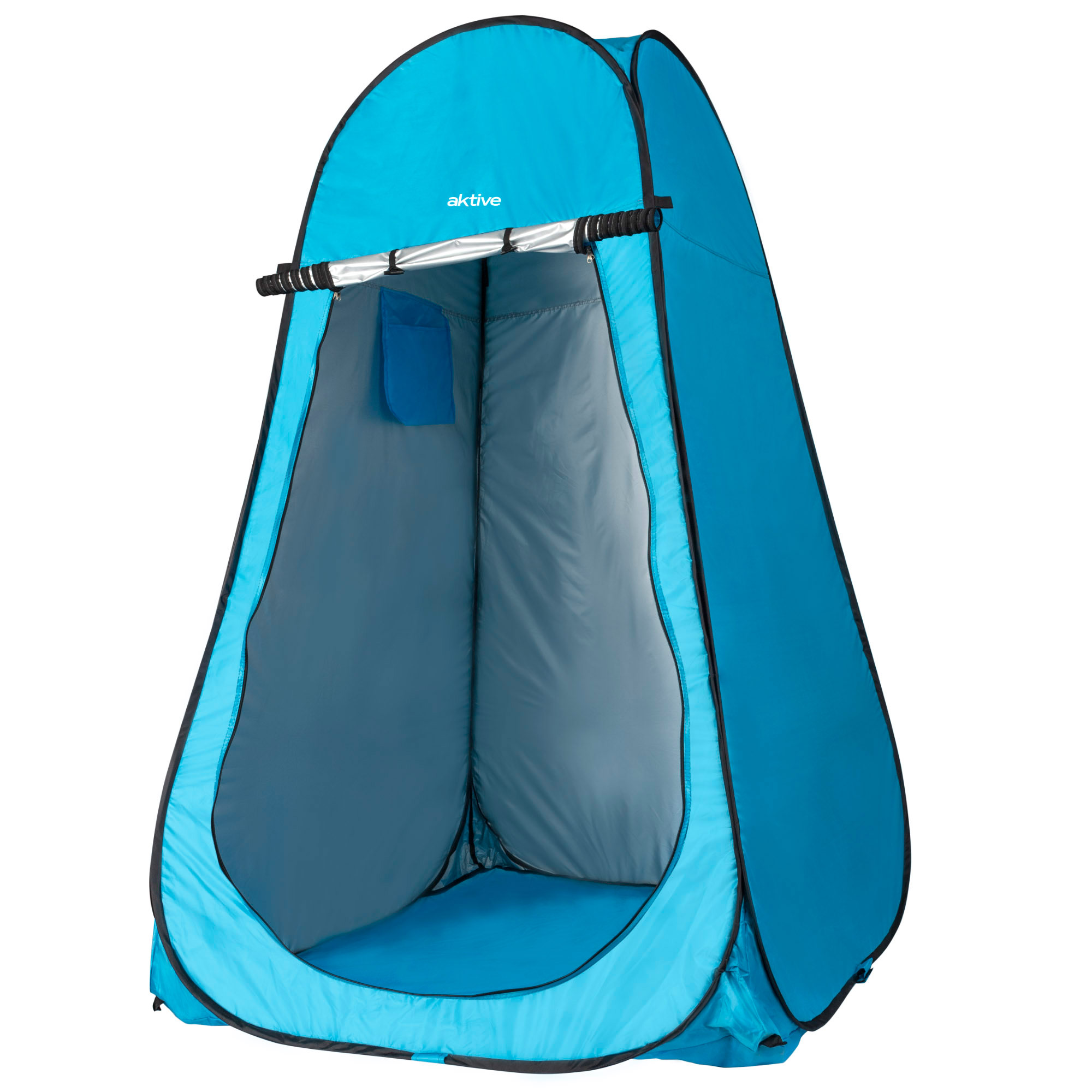 Aktive - Tienda ducha cambiador para camping con suelo Aktive 120x120x185 cm Azul