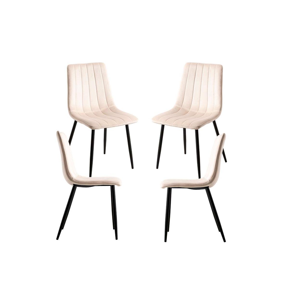 Regalos Miguel - Packs Sillas Comedor - Pack 4 Sillas Liny Terciopelo - Beige