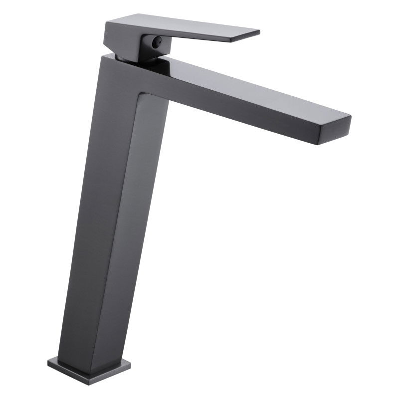 Imex Art BDAR025-3BGM grifo monomando para lavabo caño alto latón acabado negro metalizado