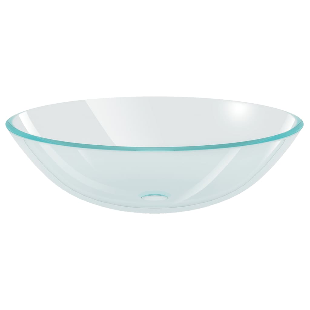 vidaXL Lavabo vidrio templado transparente 42 cm