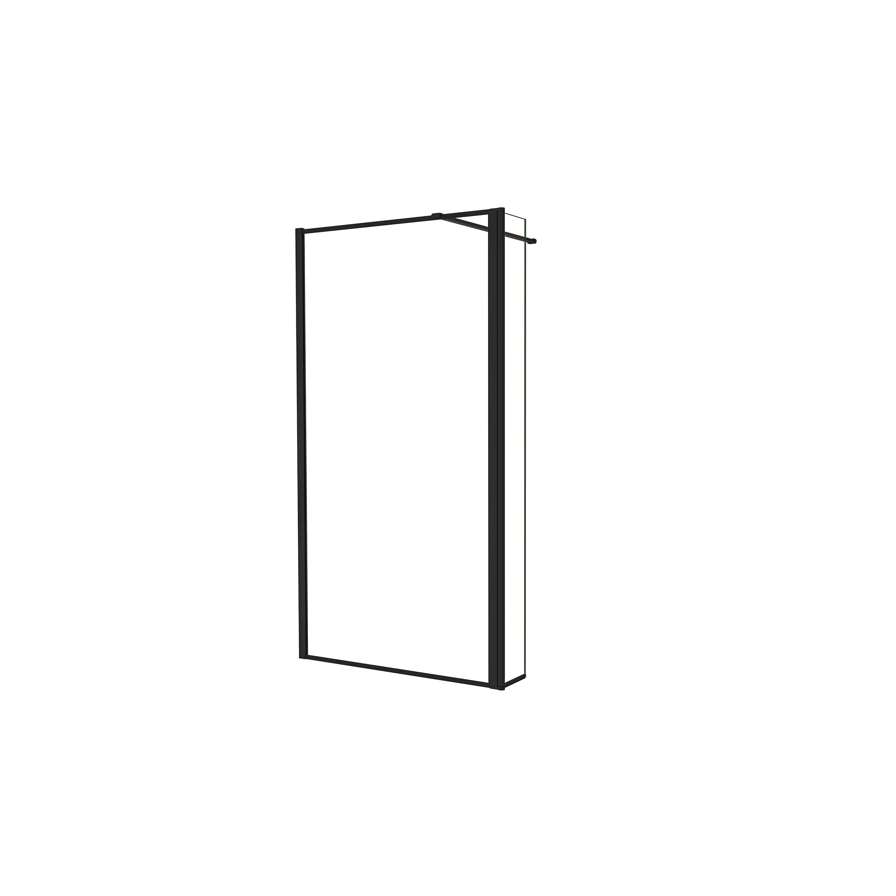 AICA Walkin Mampara Panel de ducha borde de serigrafía negra 2hojas Vidrio 8mm Antical con Barra1 Negra 90cm Tamaño[(143.9-145.9)+30]x200cm