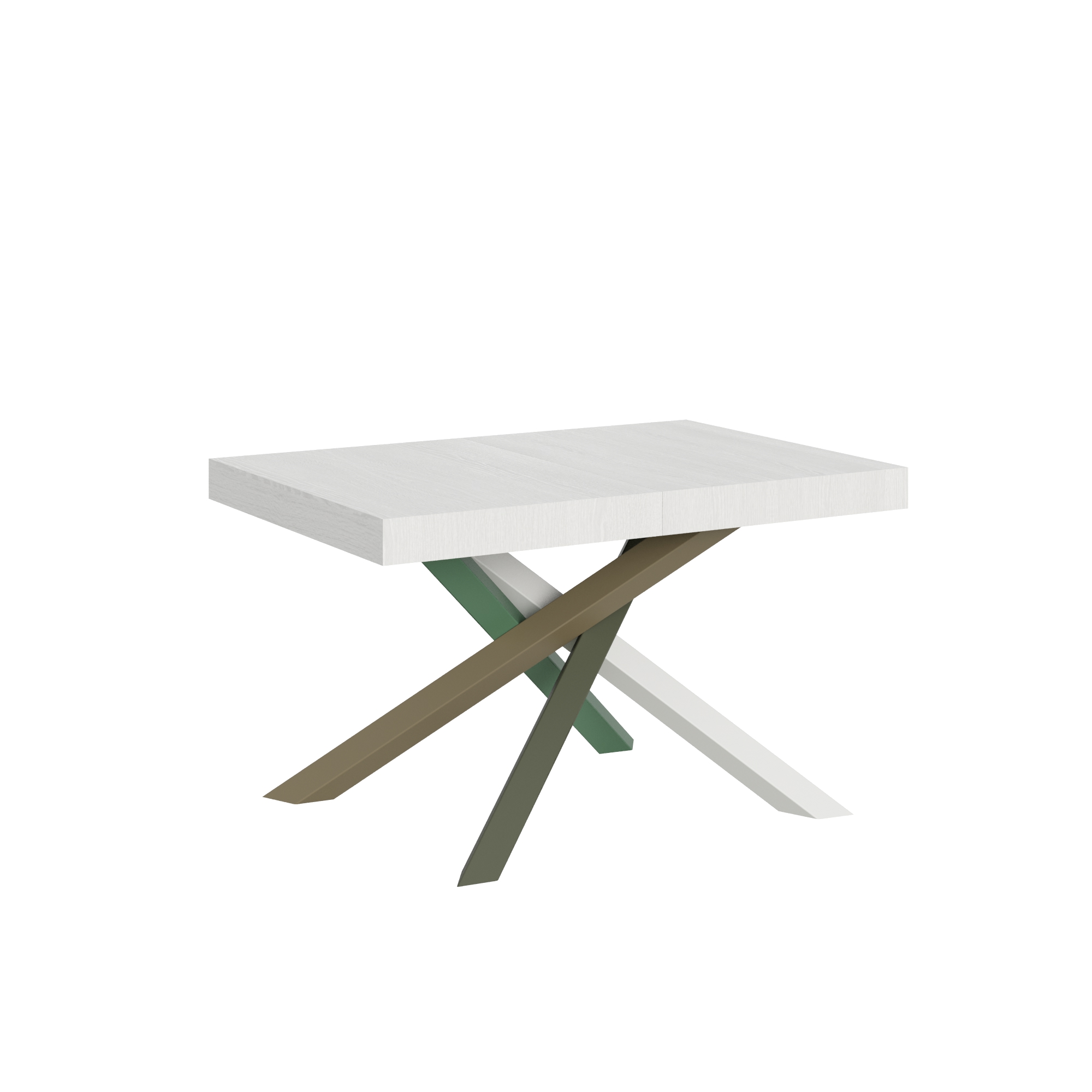 Mesa extensible 140/400x90 cm Volantis fresno blanco patas multicolor 4/A - Itamoby