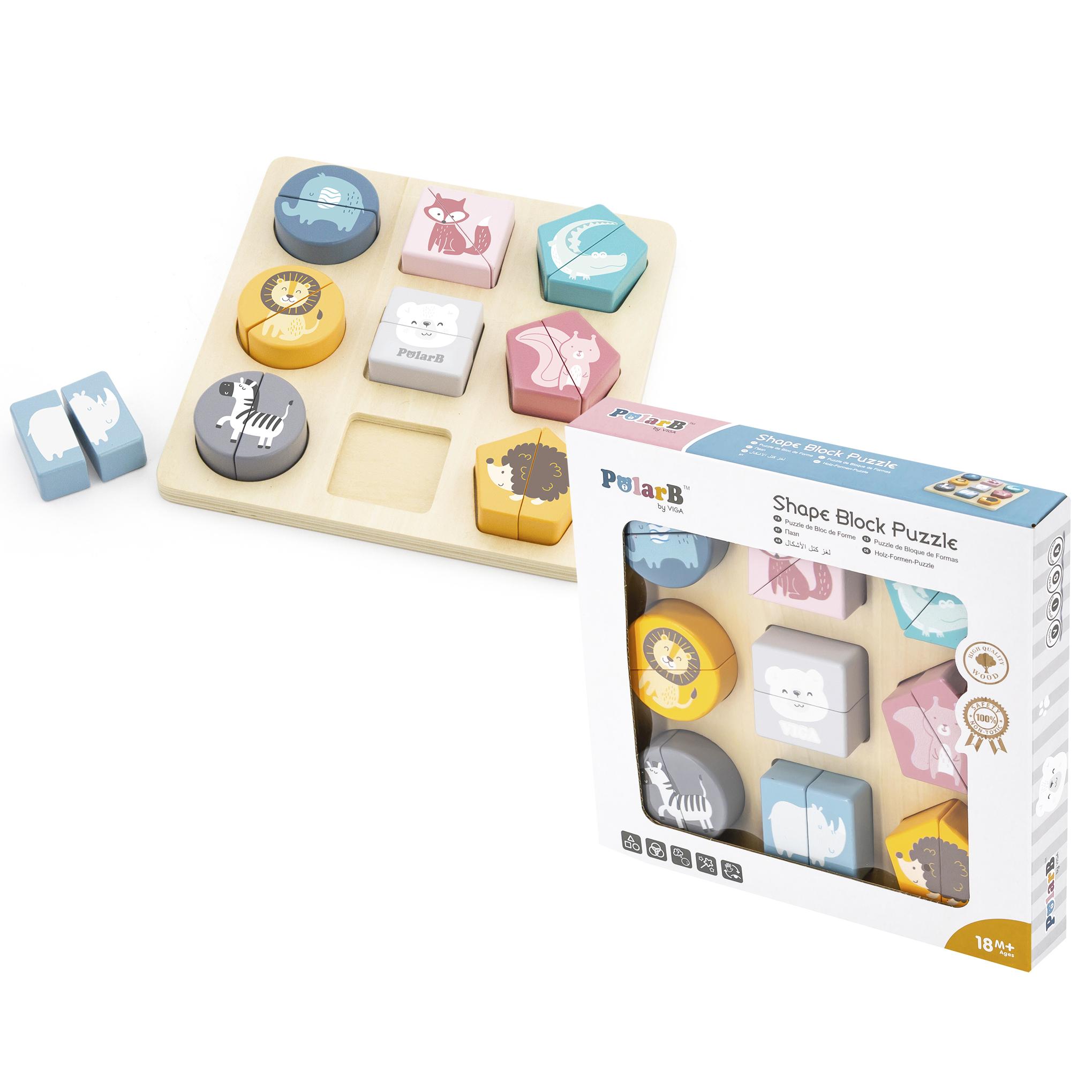 Puzzle De Blocos De Formas Animais Selvagens Viga