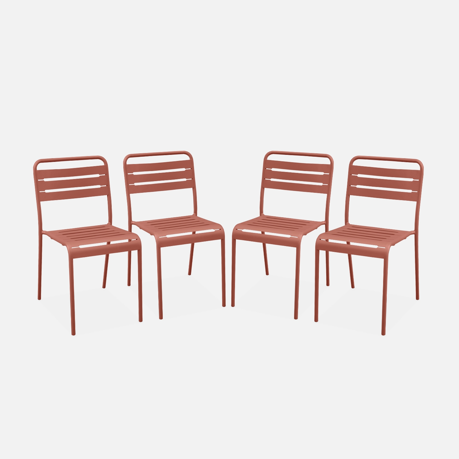 sweeek - Silla de jardín bistró de acero, set de 4 , Amelia , 44x52x79