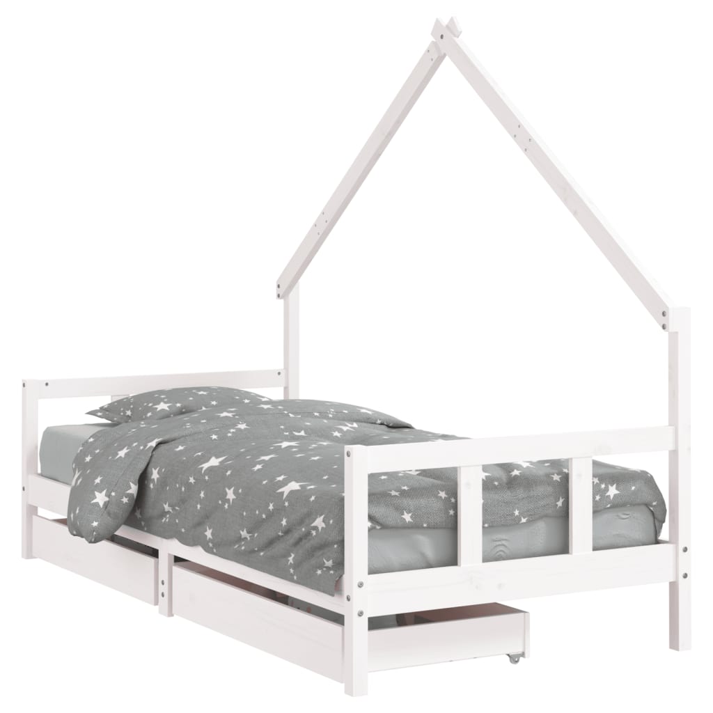 vidaXL Estructura cama infantil y cajones madera pino 90x190 cm