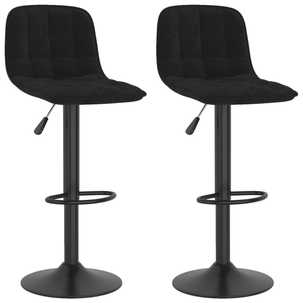 vidaXL Taburetes de cocina 2 unidades terciopelo negro