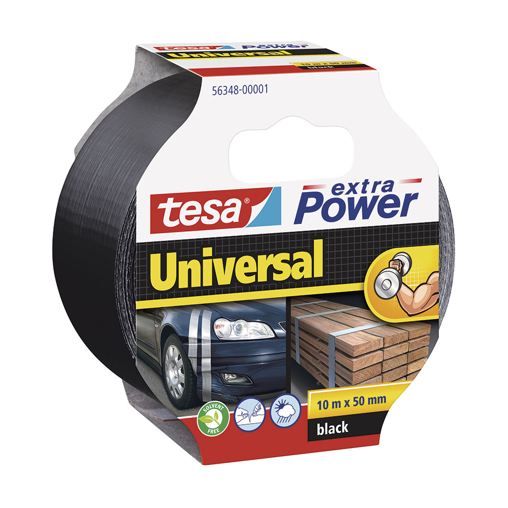 Cinta Adhesiva Extra Power Universal Negra Tesa - 10m X 50mm