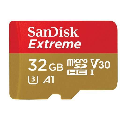 Sandisk extreme tarjeta micro sdhc 32gb uhs-i u3 a1 clase 10 100mb/s + adaptador sd