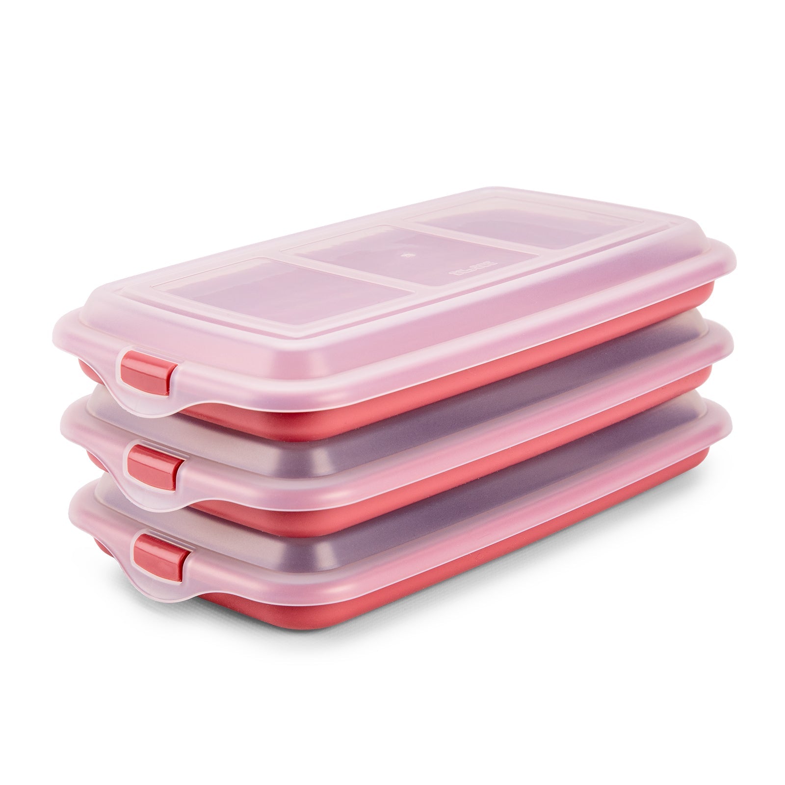 IBILI Deli New - Lote de 3 Recipientes Apilables Porta Embutidos y Alimentos. Color Rojo
