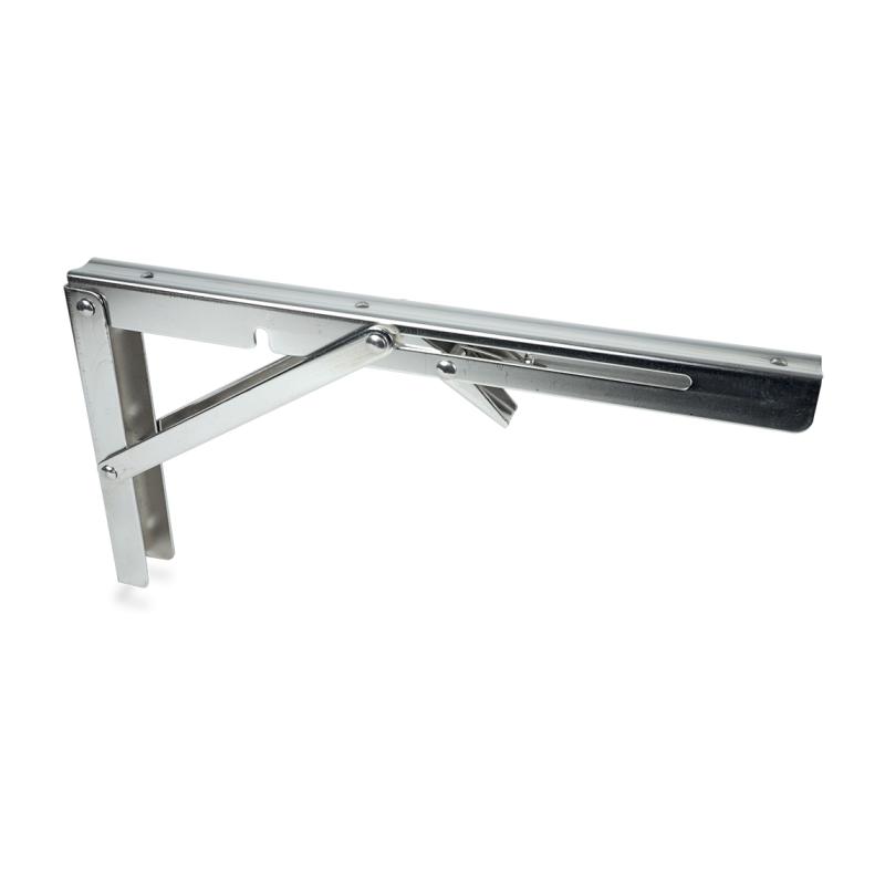 Cartela abatible inox para estantes murales