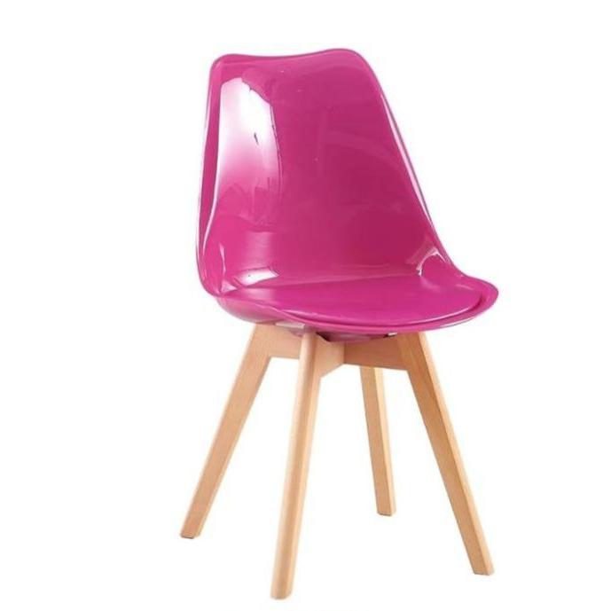 ORION91 Silla DRACO Fucsia Espejo Piel Sintética Acolchado Patas (VARIOS COLORES) de Haya 54x81x48cm Comedor Oficina Salón Telet