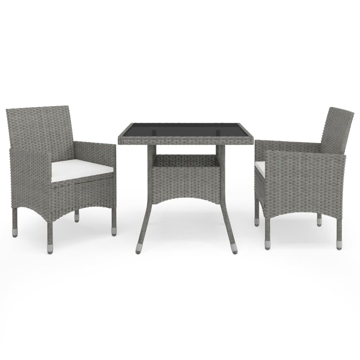 Conjunto de jardín 1 mesa+ 2 sillones con cojines