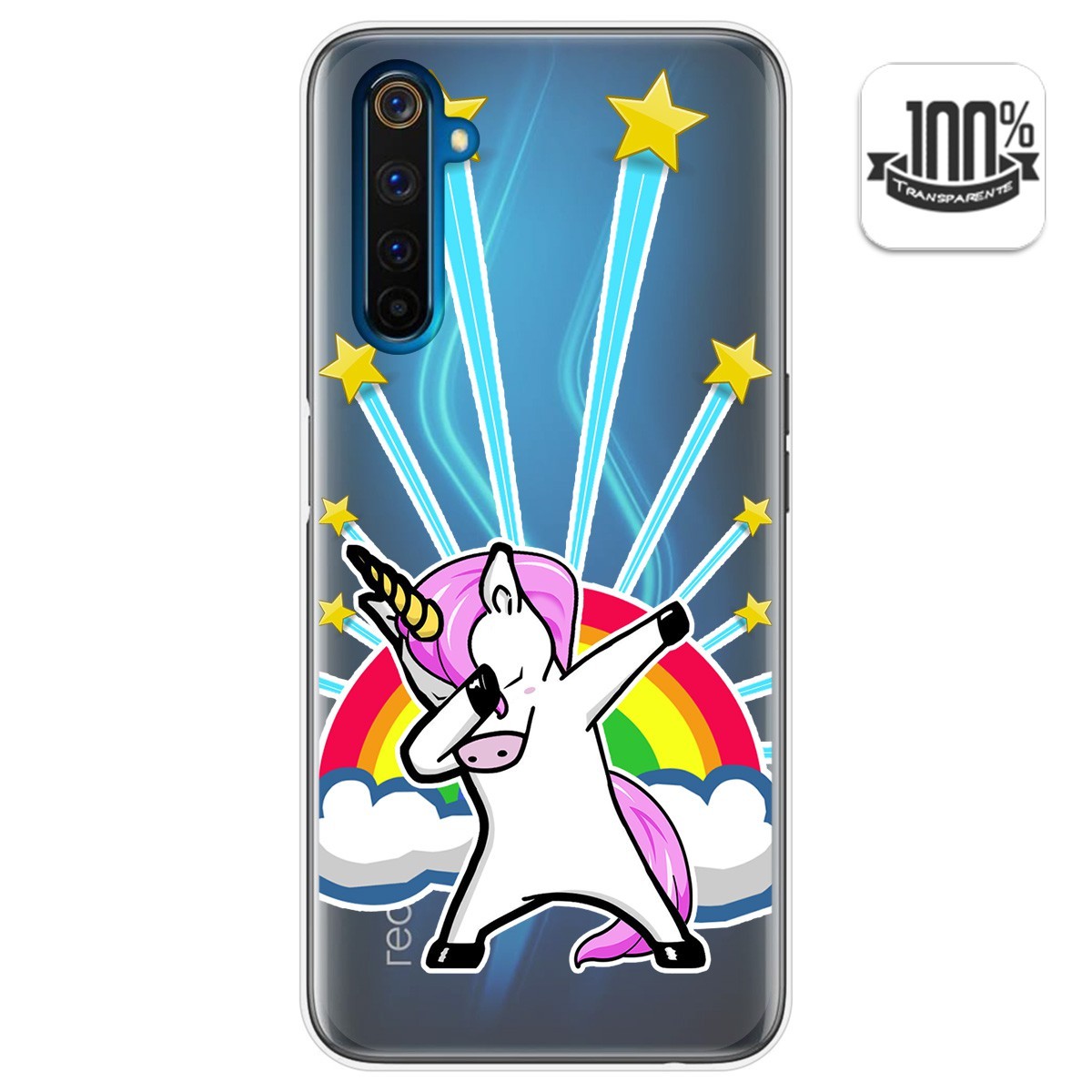 Tumundosmartphone Funda Gel Transparente para Realme 6 Pro diseño Unicornio Dibujos
