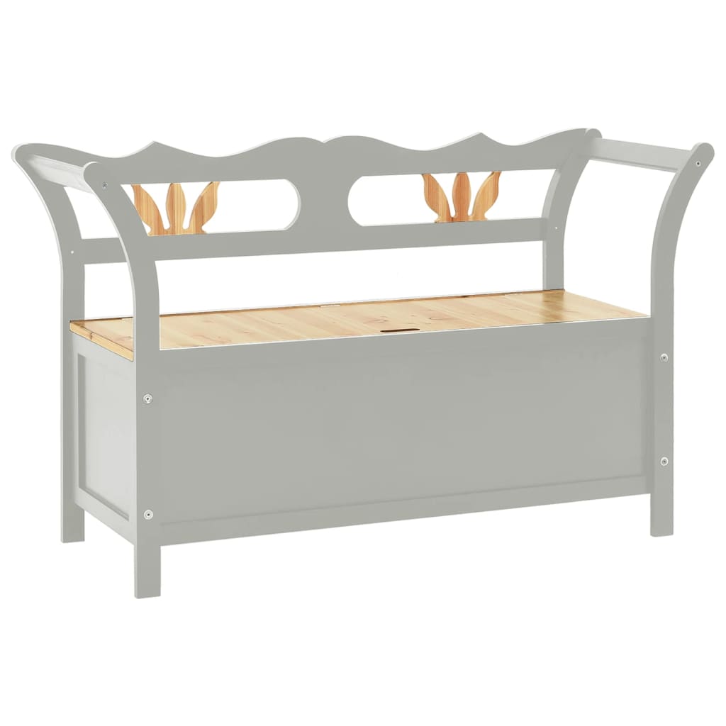 vidaXL Banco madera maciza de abeto gris 107x45x75,5 cm
