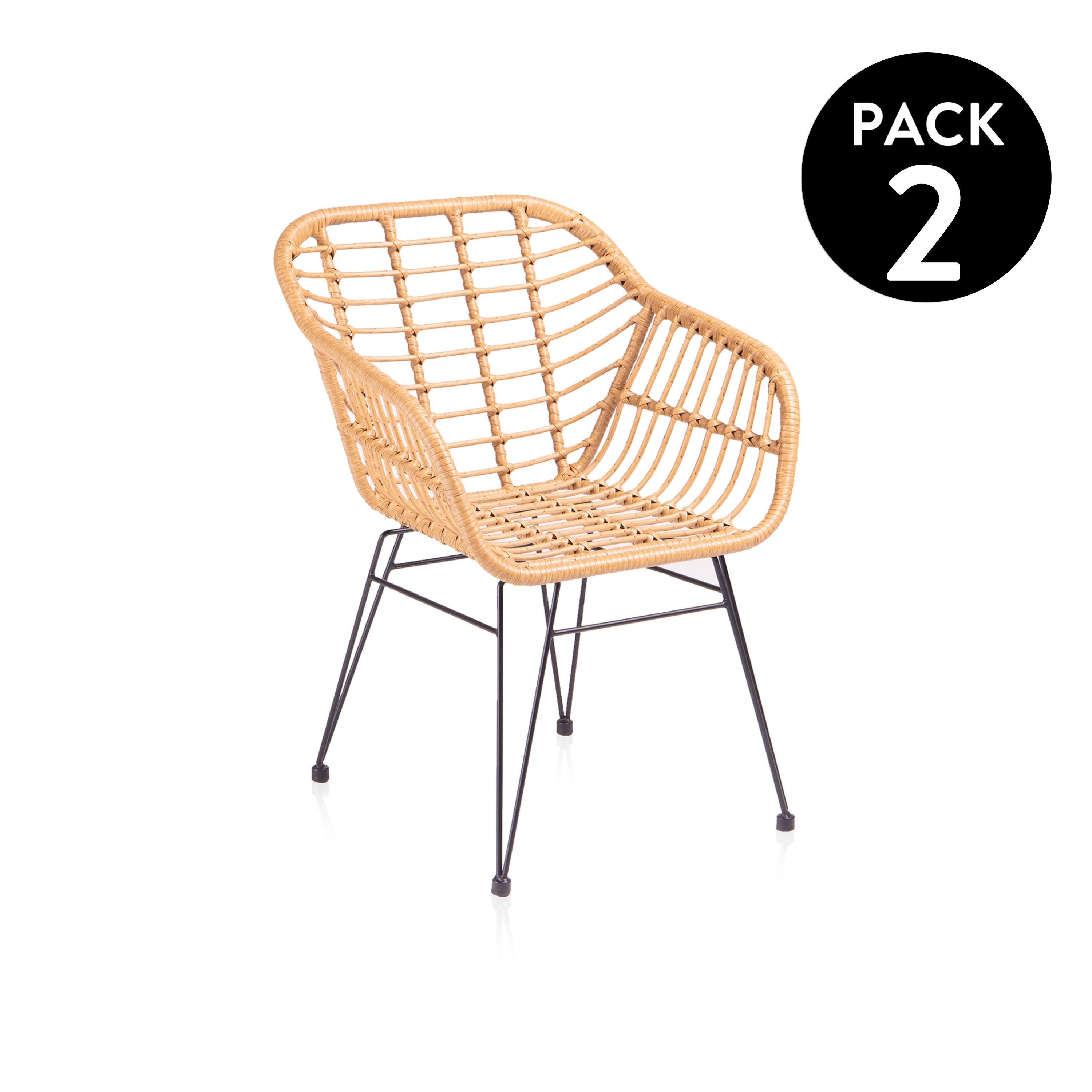 duehome - Pack 2 sillas de exterior Zaza