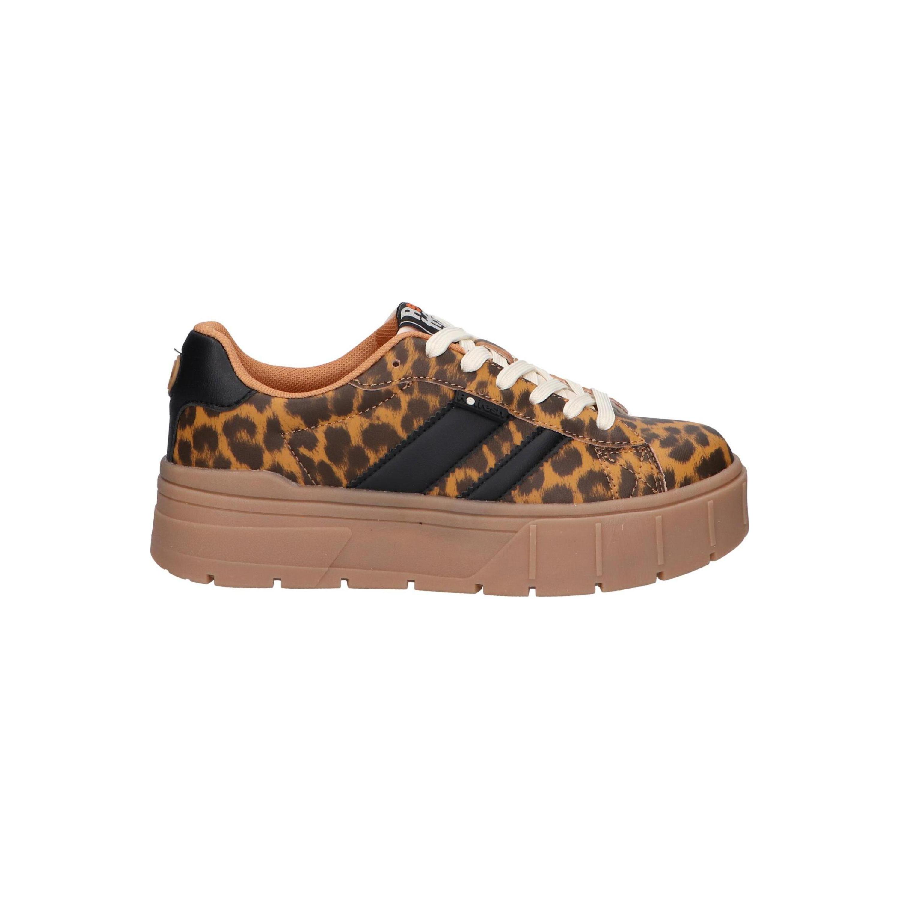 Refresh Women's Casual Sneakers in Beige - Comfortable lace-up shoes made of synthetic leather with textile lining, closed toe design, perfect women's footwear for autumn-winter daily wear.