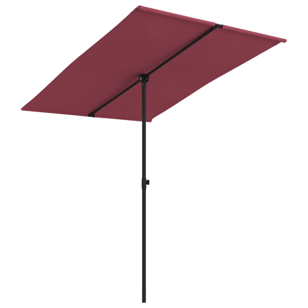 vidaXL Sombrilla de jardín con palo de aluminio 2x1,5 m Color Blanco arena, Taupé, Rojo burdeos