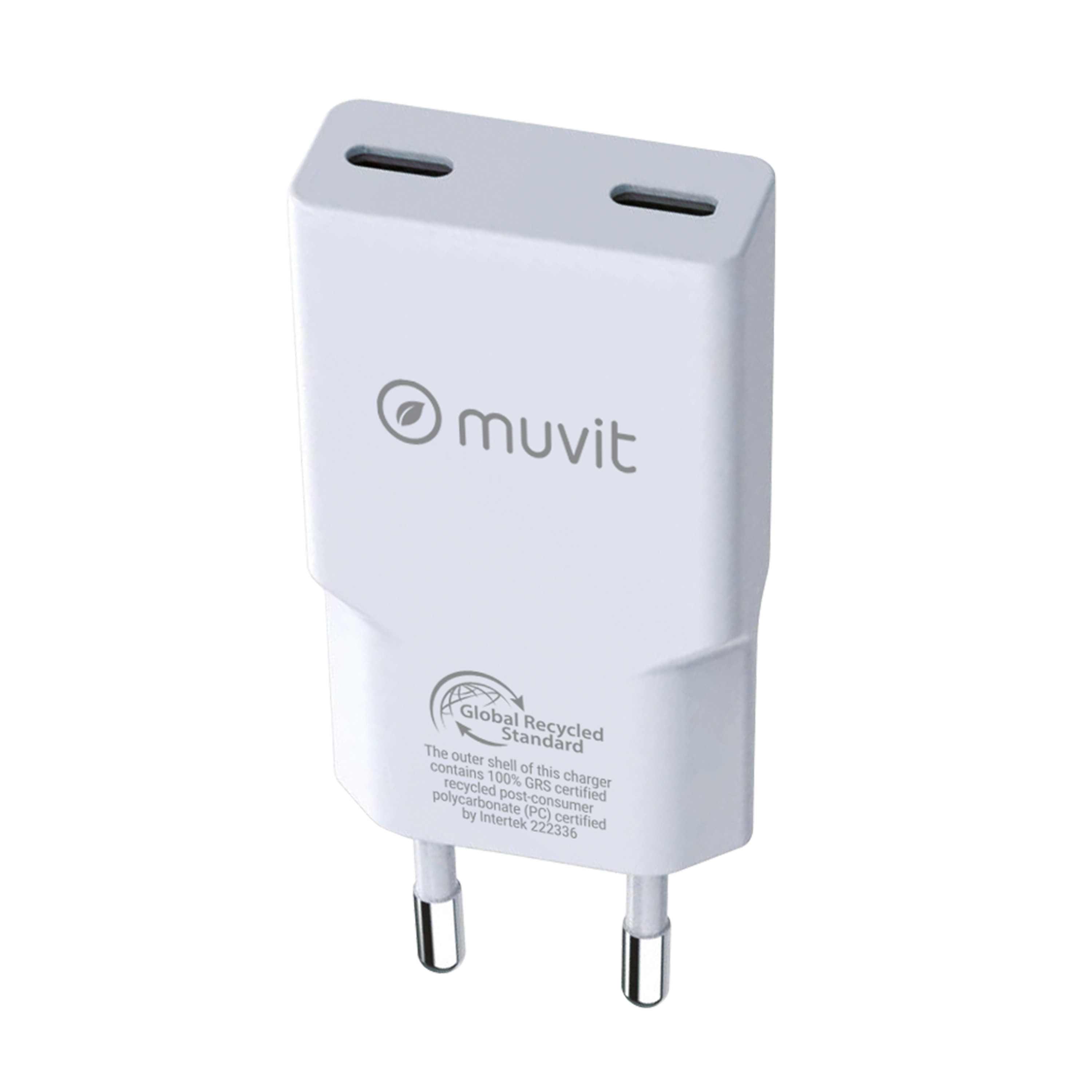 Muvit for change cargador de pared slim 2 tipo c pd 30w blanco
