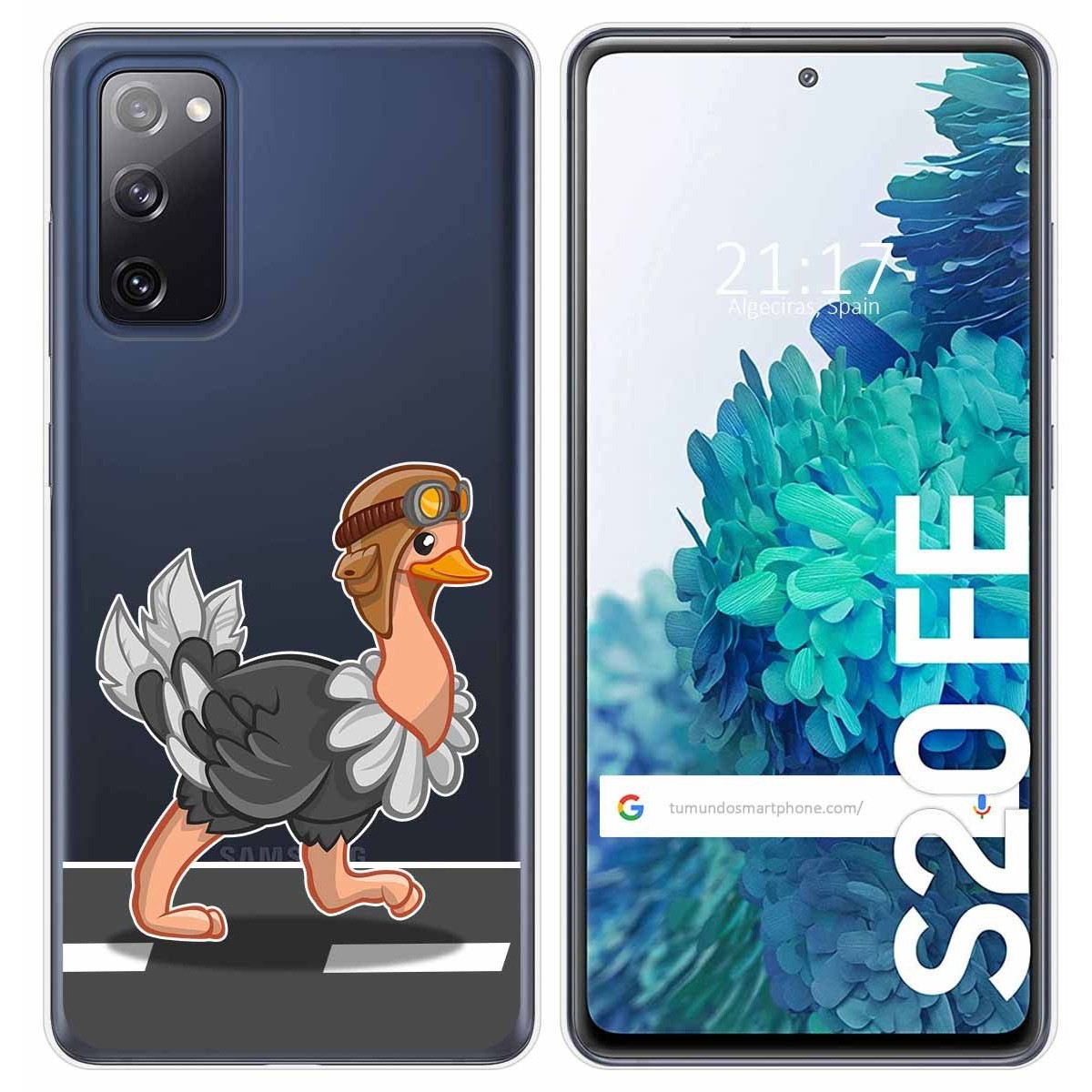 Tumundosmartphone Funda Gel Transparente para Samsung Galaxy S20 FE diseño Avestruz Dibujos