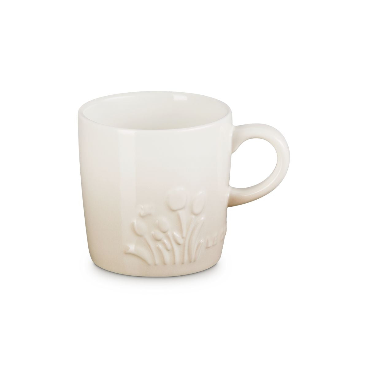 Taza Cerámica Le Creuset 200 ml Colección Jardín con Diseño Floral en Relieve, Apta para Horno, Microondas y Lavavajillas