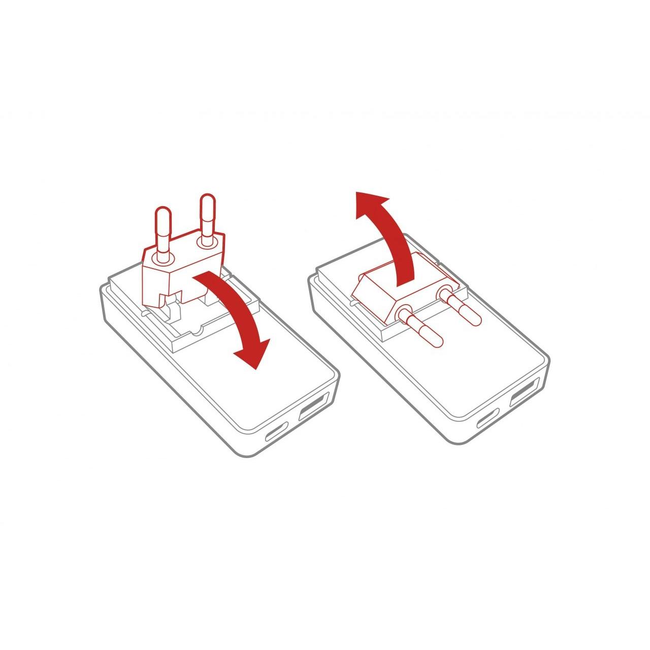 DCU - Cable plegable USB-C PD 65 W para carga rápida de smartphones y laptops, compacto y resistente, modelo DCU 37500165