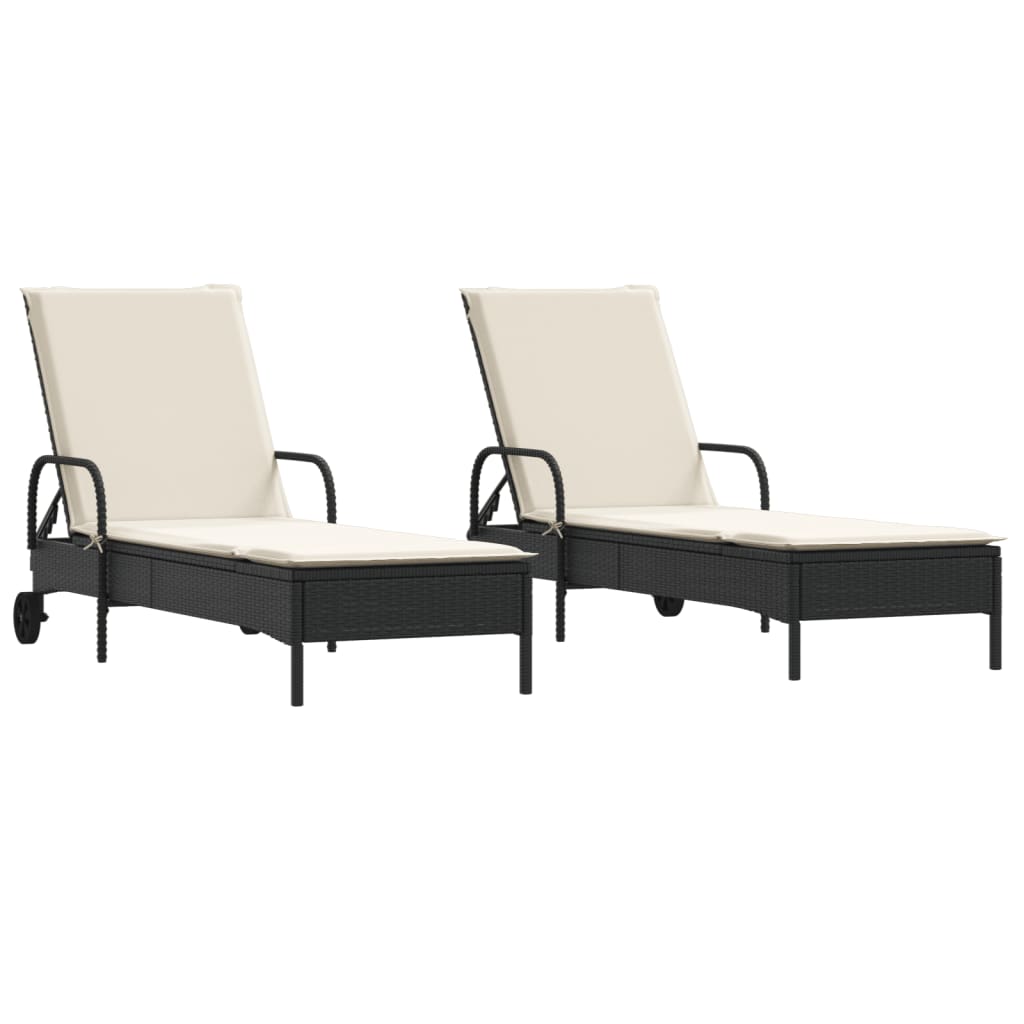 Vidaxl Tumbonas con Cojines Ratán Sintético Negro/marrón/gris