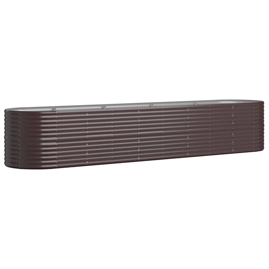 vidaXL Jardinera arriate acero galvanizado marrón 368x80x68 cm